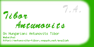 tibor antunovits business card